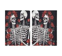 Rose And Skeleton Passport Holder Fashion Passport Cover Passport Protector Travel Document Organizer ID Card Protector Exquisite Passport Wallet Cover Credit Card Holder
