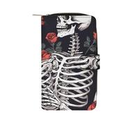 Rose And Skeleton Wallet Multifunctional Wallets for Men Compact Wallet Purse Passport Bag