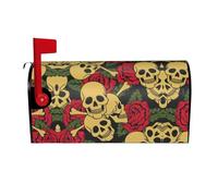 Rose And Skull Magnetic Mailbox Cover Mailbox Protector Letter Box Flap Easy Install No Tools 21x18 In