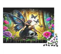 Rose And Skull Puzzle for Adults 1000Pc Recyclable Paper Fairy Jigsaw Puzzle Parent Child Game Props Developing Children‘s Intelligence Toy 52x38cm/1000pcs