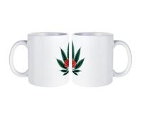 Rose and Weeds White Coffee Mug Stylish Ceramic Cups 330ml Funny Gift for Women Men