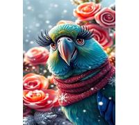 Rose Animal Parrot 50 Piece Jigsaw Puzzle for Adults, Creativity, Challenging and Difficult Puzzle, Brain Teaser Puzzles for Adults 50 Pieces for The Whole for Women, Men