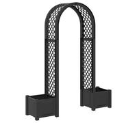 Rose Arch Anthracite PP 168.5x43x207cm with Integrated Planters Toolfree UVproof