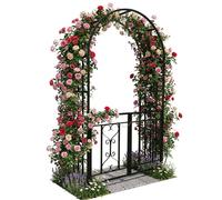 Rose arch Metal Garden arch Climbing arch Round arch with gate