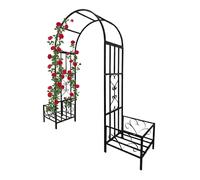 Rose arch Metal garden trellis Archway with plant boxes