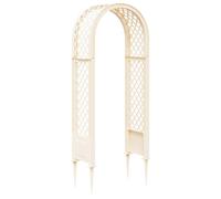 Rose Arch White PP 97x43x218cm Climbing Plant Support Easy with 4 Ground Spikes