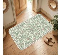 Rose Area Rug, Vintage Botanical Vine Bird Spring Green Low Pile Sponge Aesthetic Doormat Rectangle Accents Rug Bathroom Entryway Bedside Doorway Decor 3' X 5'