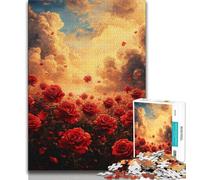 Rose Art Jigsaw Puzzles for Teenagers 1000 Piece Puzzle,Decompressing Intellectual Educational Toy Perfect Decoration (75x50cm)