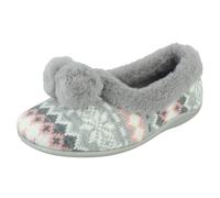 Rose Bank Ladies Memory Foam Norwegian Print Pom Pom Slippers Grace