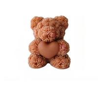 Rose Bear Candle Scented Candle Gift Valentine's Day Gift Soy Blend Wax Relaxing Aromatherapy Air Freshener Creative Home Decor(Brown)