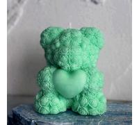Rose Bear Candle Scented Candle Gift Valentine's Day Gift Soy Blend Wax Relaxing Aromatherapy Air Freshener Creative Home Decor Long Lasting Fragrance (Greens)