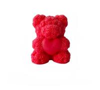 Rose Bear Candle Scented Candle Gift Valentine's Day Gift Soy Blend Wax Relaxing Aromatherapy Air Freshener Creative Home Decor(Red)
