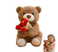 Rose Bear Doll Soft Stuffed Doll Romantic Plush Doll Cartoon Bear Toy Decor For Women Decoration Gift Birthday Holiday With wife bears Plush Bear Inches Toy rosenstrauß flower toy Soft Valent