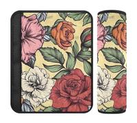 Rose Beauty Summer Flowers 2 Pack Seatbelt Strap Cover, Protects Your Neck and Shoulders, car seat Shoulder Pads for Airplane