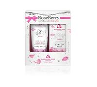 Rose Berry Nature Women Gift Set Roll-On Perfume and Hand Cream with 100% Rose Oil and Goji Berry