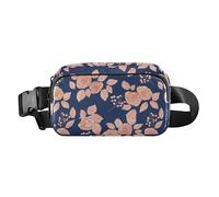 Rose Berry Navy Fanny Pack for Women Men Crossbody Belt Bag Fashion Waist Packs Purse with Adjustable Strap Dupes for Outdoors Shopping Traveling
