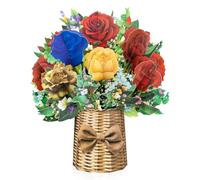 Rose Big Pop Up Cards, 13 inch Paper Flower Bouquet Greeting Cards with Blank Note Card & Envelope, gift for celebrating Love, Holiday, Birthday, Anniversary, Mother's Day, Housewarming