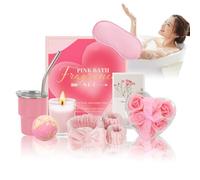 Rose Birthday Pamper Gifts for Women -Mothers Day Hamper -Relaxation Bath Sets for Women Gifts -Unique Self Care Package for Her -Get Well Soon Gifts Basket for Her