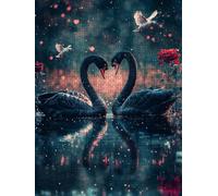 Rose Black Swan Jigsaw Puzzles for Adults 1000, 1000 Piece Jigsaw Puzzles, Challenging Puzzle, Classic Educational Jigsaws Games, Fun Family Activities, for Home Wall Decoration Gift DX0YL0-666
