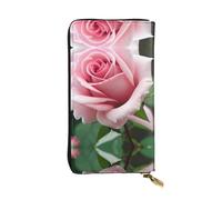 Rose Blossom Print Leather Long Clutch Wallet â€“ Fashionable Personalized Wallet, Multiple Card Slots, Gift Ready, Black, One Size, Black, One Size