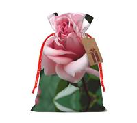 Rose Blossom Print Stylish Drawstring Pouches,Reusable Drawstring Gift Bags,Perfect For Holiday And Party