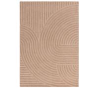 Rose Blush Geometric 10-14mm Thick Stain-Resistant Rug For Bedroom, Dining Room, Easy To Clean Wool Rug-160Cm X 230Cm