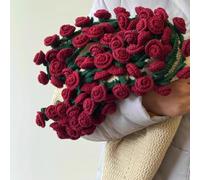 Rose Bouquet Blanket Material Kit, Crochet Flower Bouquet Blanket Handmade,Finished or Material Package,Romantic Rose Flower Knitted Sofa Blankets, For Mother's Day Birthday Home Decor
