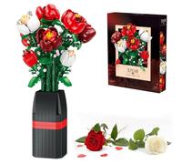 Rose Bouquet Building Set,761 PCS Botanical Plant Decor Collection Building Block Toy,Valentine's Day Gift Compatible with Lego Flowers for Adults Women Boys Girls 8 9 10 11 12+