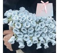 Rose Bouquet Crochet Blanket DIY Kit, 80cm Soft and Light Handmade Floral Blanket, Lily of the Valley Blanket, Foldable to Become A Bouquet,for Mother's Day Birthday Home Decor (Material Pack, E)