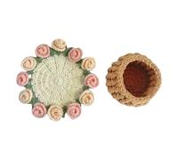 Rose Bouquet Crochet Coasters Kits Flower Coasters Starter For Home Decoration Rose Bouquet Flower Starter