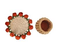 Rose Bouquet Crochet Coasters Kits Flower Coasters Starter For Home Decoration Rose Bouquet Flower Starter