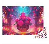 Rose Bouquet Fantasy Cathedral 1000 Piece Jigsaw Puzzle Jigsaw Puzzle for Adults Paper Home Decor Relaxation 52x38cm/1000pcs