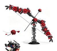 Rose Bow Arrow Building Blocks Set, 1328 PCS Gothic Bow and Arrow Building Kit, Creative Gothic Red Rose Weapon Bricks Model Toy, Home Office Decor Gifts for Teens and Adults
