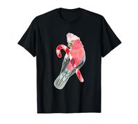 Rose-Breasted Cockatoo Watercolor on Candy Cane Value Graphic T-Shirt