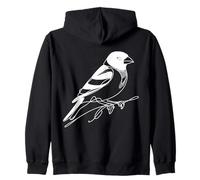 Rose-Breasted Grosbeak Line Art Birdwatcher Zip Hoodie