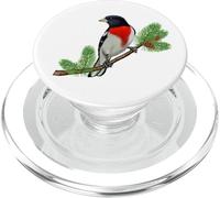 Rose-Breasted Grosbeak On Branch Birder & Bird Lover Design PopSockets PopGrip for MagSafe
