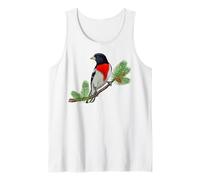 Rose-Breasted Grosbeak On Branch Birder & Bird Lover Design Tank Top