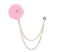 Rose Brooch Pin Wedding Brooch Suit Pin Handmade Rose Brooch for the Groom Wedding Ball Fringe Chain Brooch Men's Suit Accessories, Metal, not gem type
