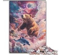 Rose Brown Bear 1000 Piece Jigsaw Puzzles for Teenagers, for Age 14+ Home Art Decor Family Games Christmas Birthday Gifts (26x38cm)