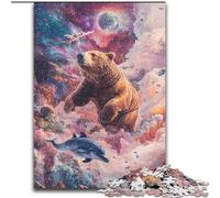 Rose Brown Bear Jigsaw Puzzles for Adults 1000 Pieces, Brain Intelligence Challenge Addictive Toys Birthday Gifts for Age 14+ (50x75cm)