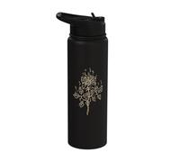 Rose Burning in Flame Emo E-Girl Boy Alt Trad Mall Y2K Goth Stainless Steel Insulated Water Bottle
