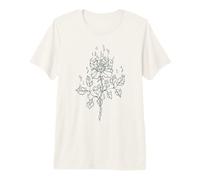 Rose Burning in Flame Emo E-Girl Boy Alt Y2K Trad Mall Goth Premium T-Shirt