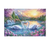 Rose Bush Grey Wolf 1000 Pieces Classic Jigsaw Puzzle Fantasy Pet Accompany Puzzle for Adults Decompression Wall Art Mental Exercise Lightweight Recycled Material 1000 PCS