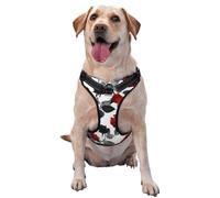 Rose Bushes Grey Black Leaves No Pull Dog Harness Adjustable Reflective Oxford Easy Control Medium Large Dog Harness