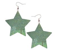 Rose Bushes Under Trees Leather Star Shaped Earrings Fashion Accessories Lightweight Festivals Parties Everyday Life