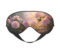 Rose Bushes Under Trees Print Sleep Mask,Soft Eye Mask with Adjustable Strap for Sleeping, Travel and Relaxation