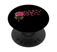 Rose Butterfly Flower Gardening Floral PopSockets Adhesive PopGrip