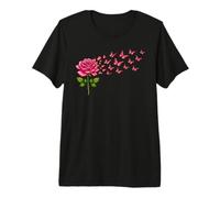 Rose Butterfly Flower Gardening Floral Premium T-Shirt