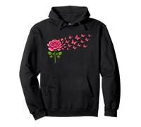 Rose Butterfly Flower Gardening Floral Pullover Hoodie