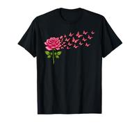 Rose Butterfly Flower Gardening Floral T-Shirt